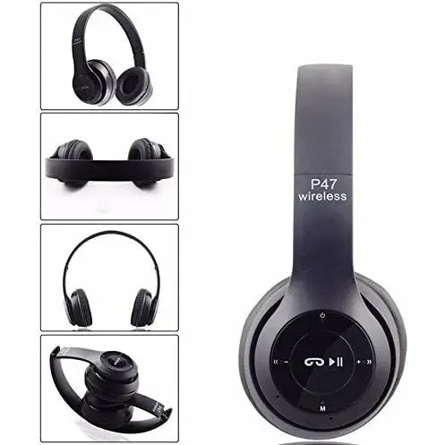 Fone de Ouvido Bluetooth P47 Sem Fio – Rádio FM, Cartão SD, Auxiliar P2, Chamadas