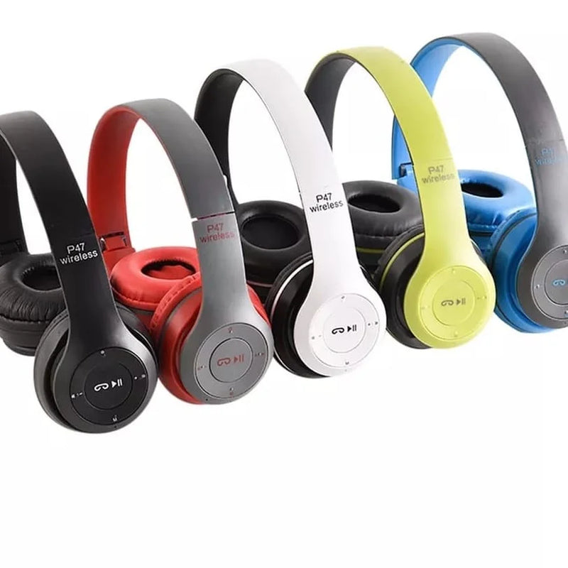 Fone de Ouvido Bluetooth P47 Sem Fio – Rádio FM, Cartão SD, Auxiliar P2, Chamadas