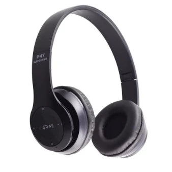 Fone de Ouvido Bluetooth P47 Sem Fio – Rádio FM, Cartão SD, Auxiliar P2, Chamadas