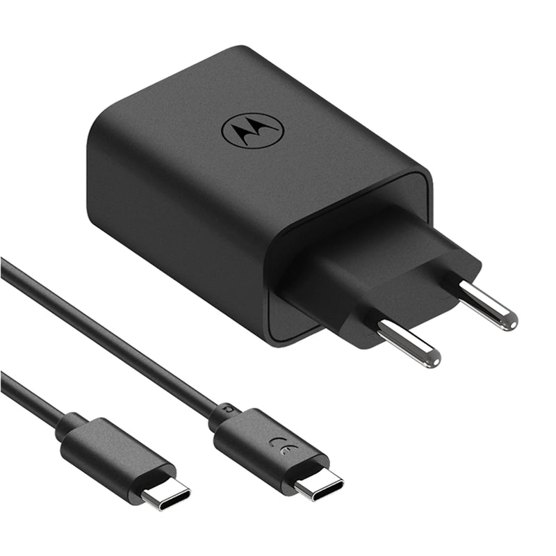 Carregador Motorola Original Turbo Power 50W + Cabo Tipo C